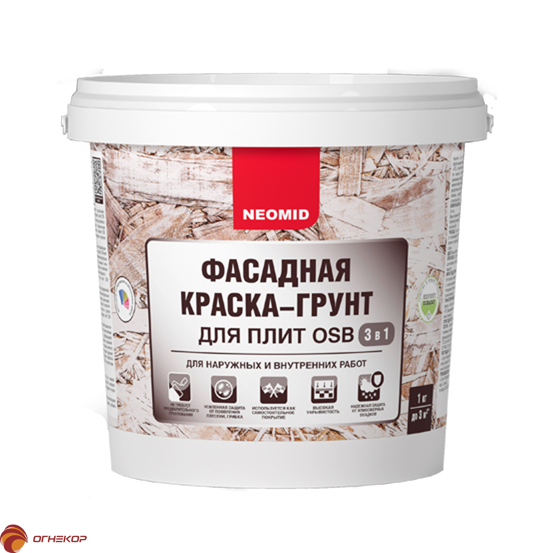 Фасадная Краска-Грунт для плит  NEOMID OSB 3 в 1