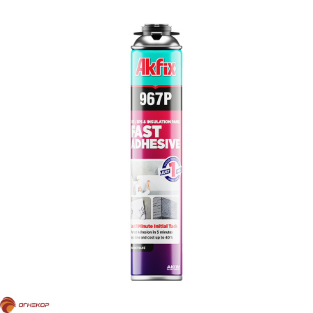 картинка Быстрая многоцелевая монтажная клей - пена Akfix 967P от магазина Огнекор
