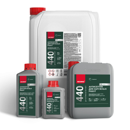 картинка Антисептик для наружных работ NEOMID 440 магазин Огнекор являющийся официальным дистрибьютором в России  картинка Антисептик для наружных работ NEOMID 440 от магазина Огнекор