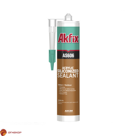 картинка Силиконакриловый герметик, Akfix AS606 от магазина Огнекор