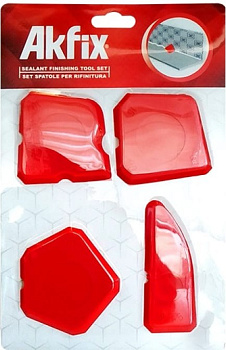 Набор шпателей для выравнивания и затирки герметиков 4 шт., Akfix