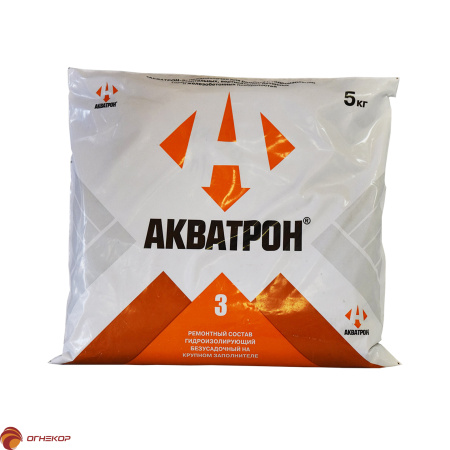 картинка Гидроизоляционная смесь АКВАТРОН-3 (упаковка 5 кг) магазин Огнекор являющийся официальным дистрибьютором в России  картинка Гидроизоляционная смесь АКВАТРОН-3 (упаковка 5 кг) от магазина Огнекор